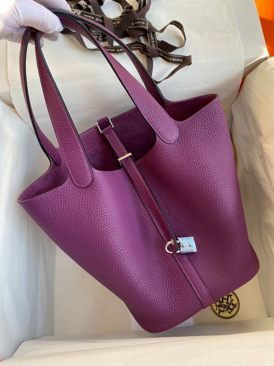 Hermes Picotin Lock 18 Handmade Bag in Anemone Clemence Leather - Image 3