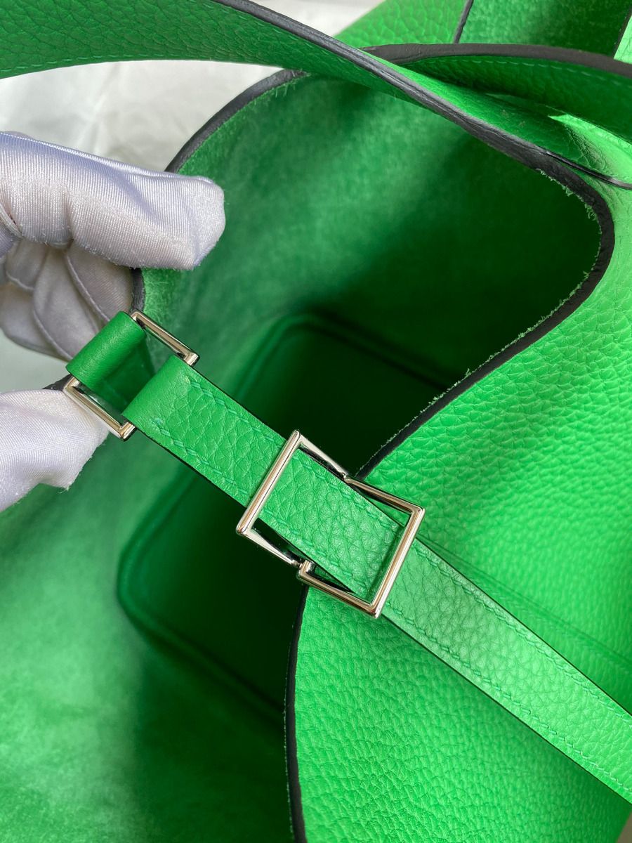 Hermes Picotin Lock 22 Handmade Bag in Bamboo Clemence Leather - Image 5