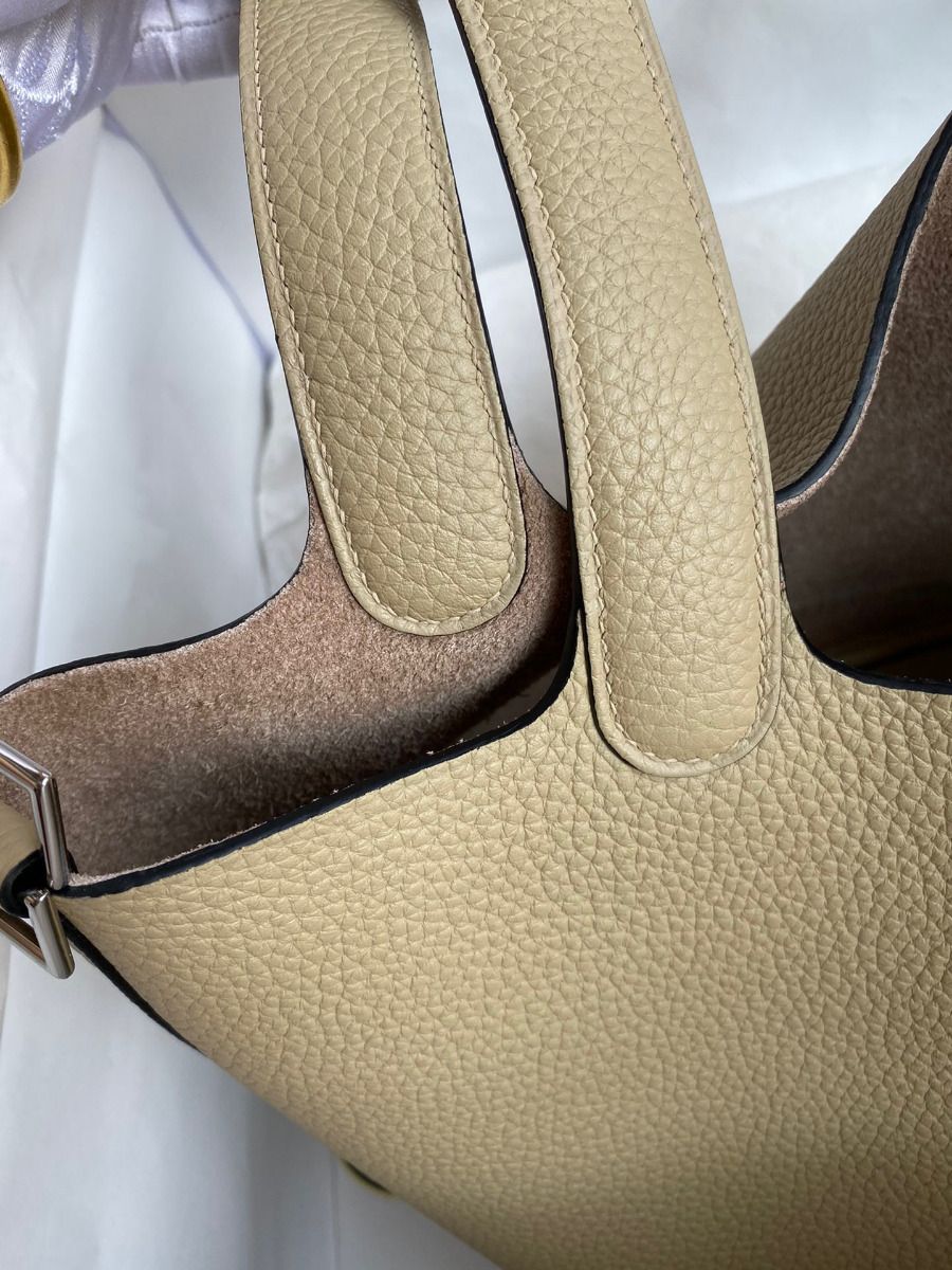 Hermes Picotin Lock 22 Handmade Bag in Trench Clemence Leather - Image 7