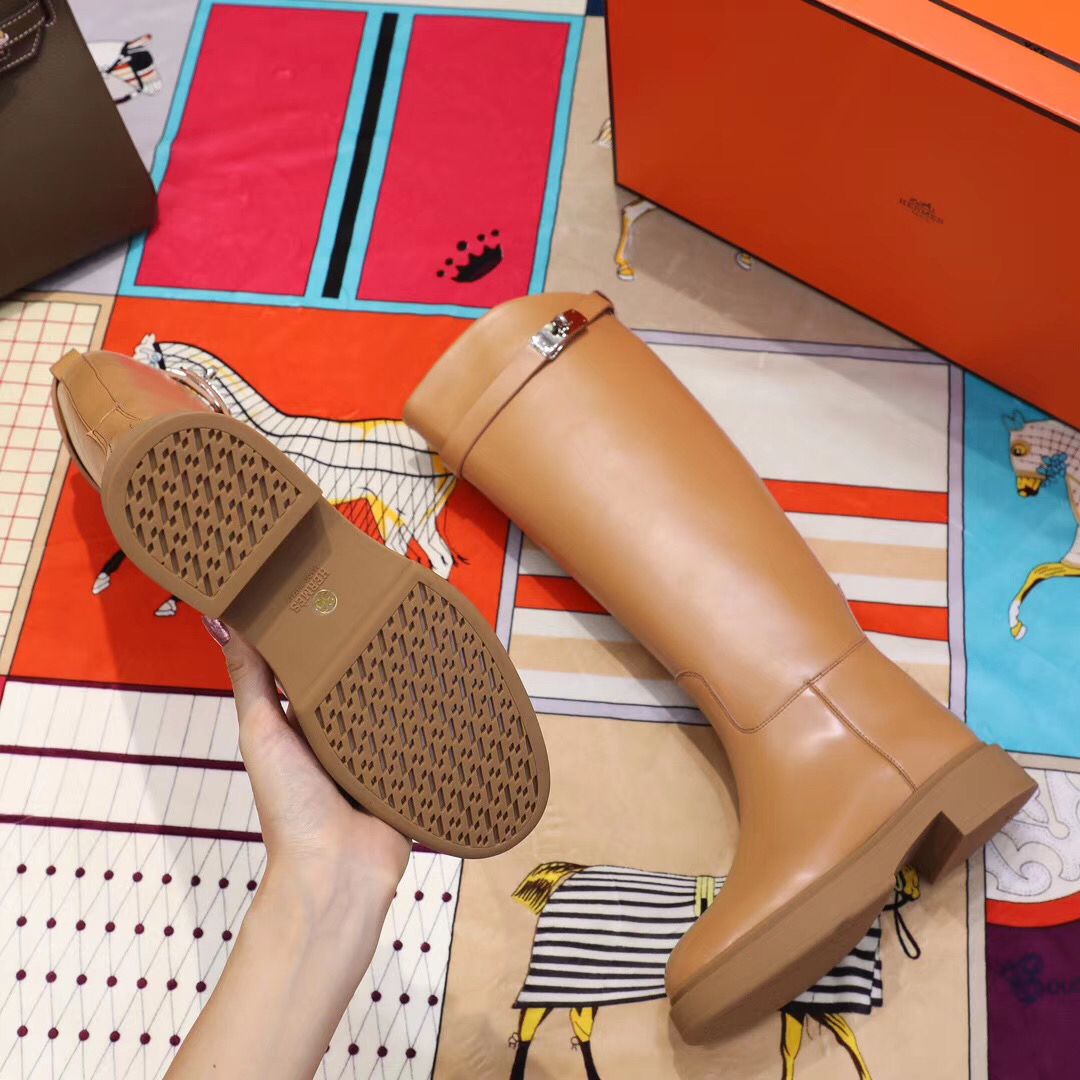 Hermes Variation Boots In Brown Calfskin - Image 9