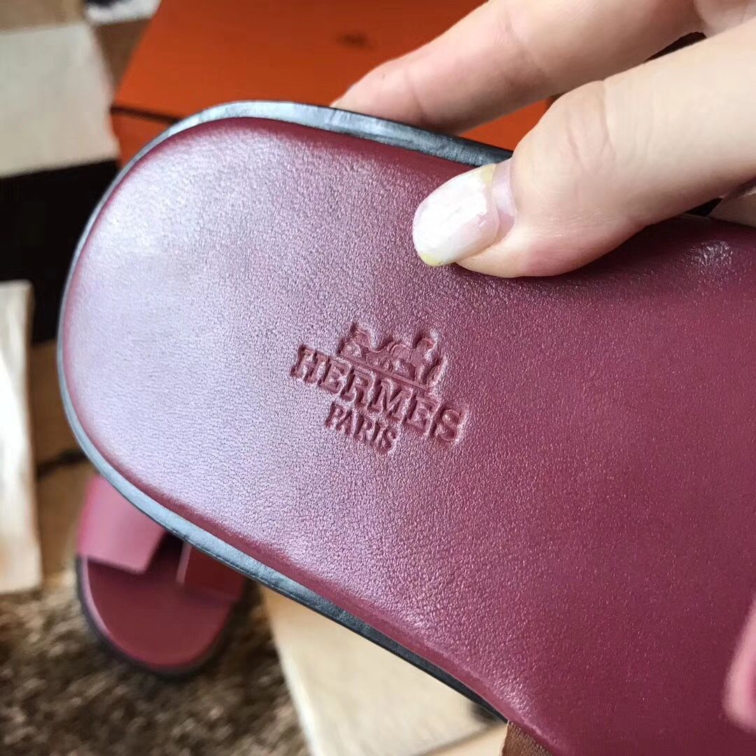 Hermes Izmir Sandals In Fuchsia Epsom Leather - Image 3