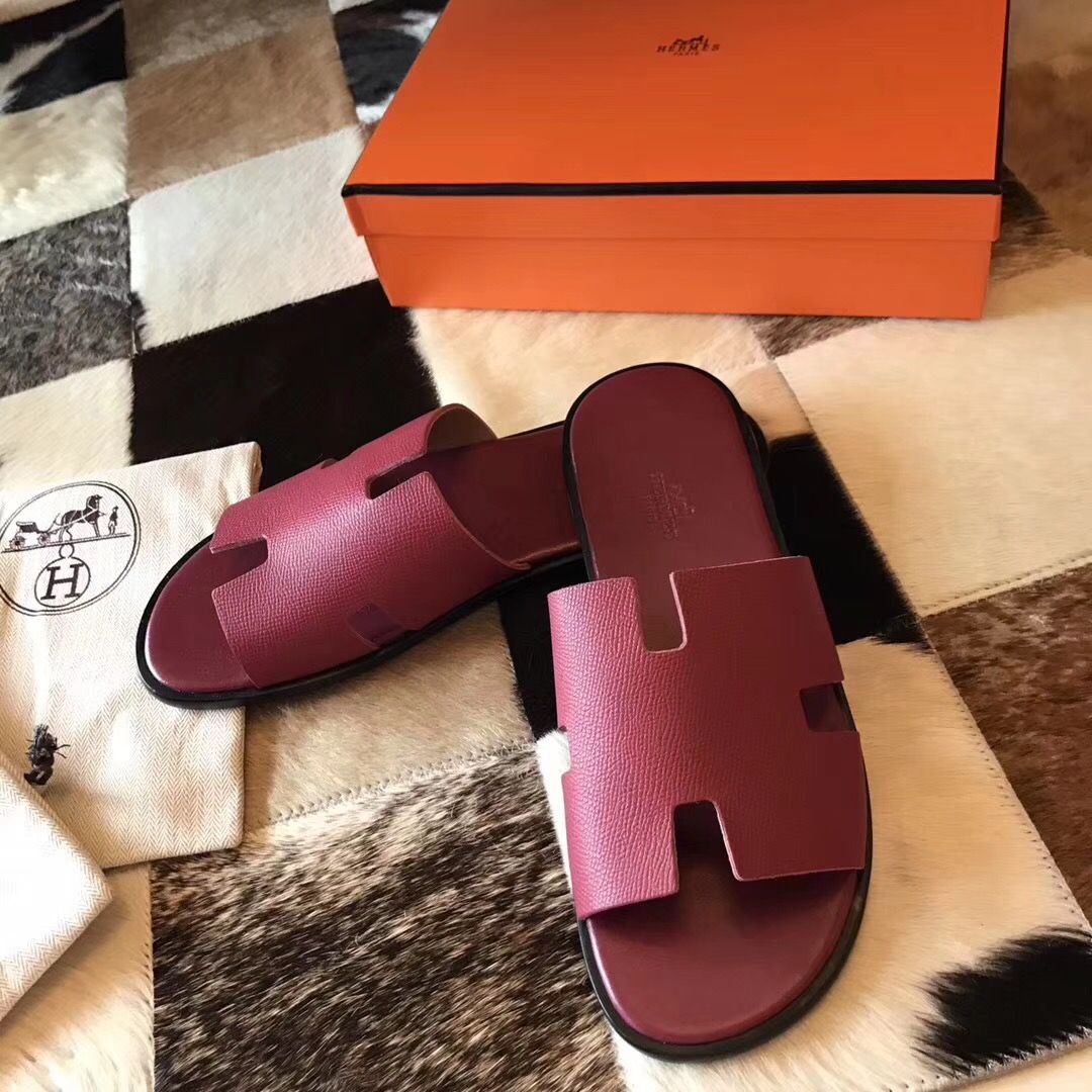 Hermes Izmir Sandals In Fuchsia Epsom Leather - Image 7
