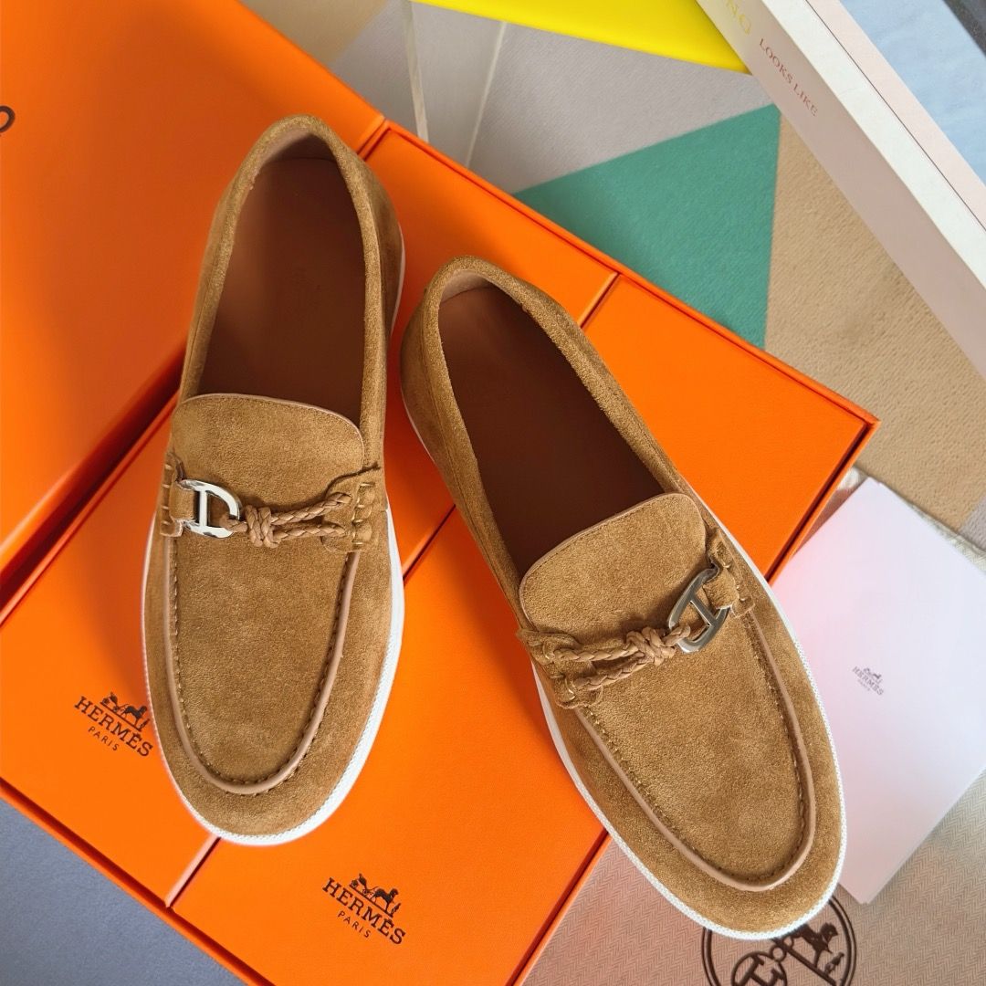 Hermes Men's Ignacio Loafers in Brown Suede Calfskin - Image 3