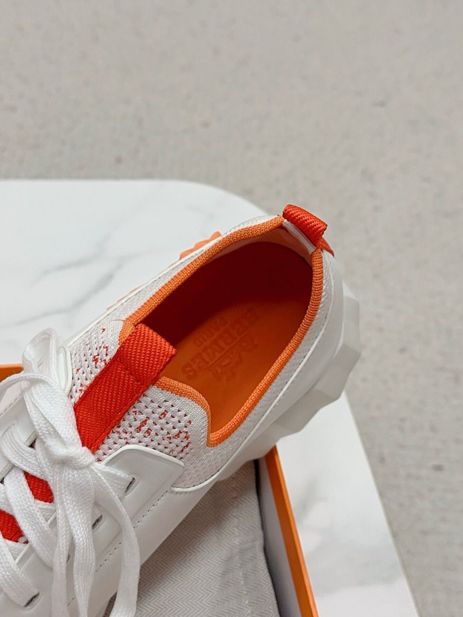 Hermes Men's Depart Sneakers in Orange Gradient Knit - Image 10