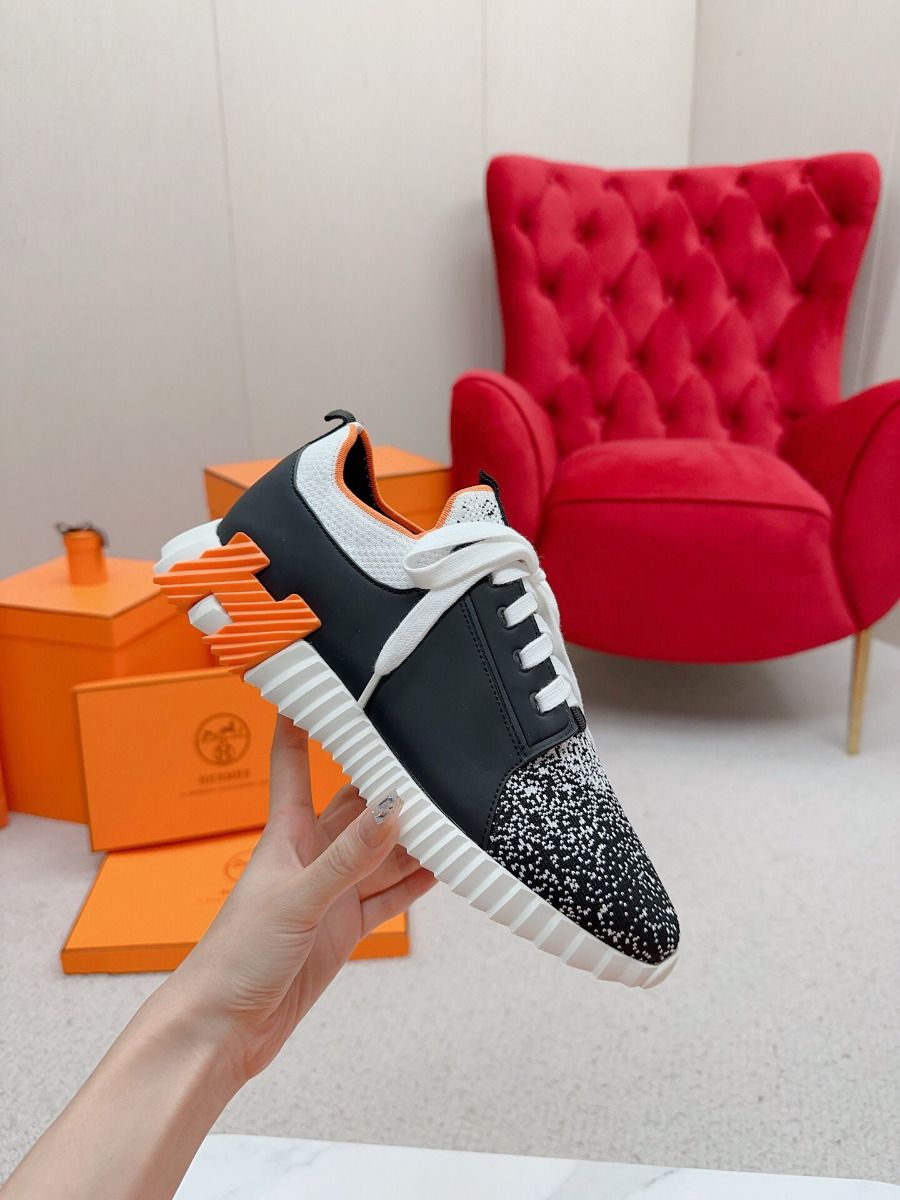 Hermes Men's Depart Sneakers in Black Gradient Knit - Image 4