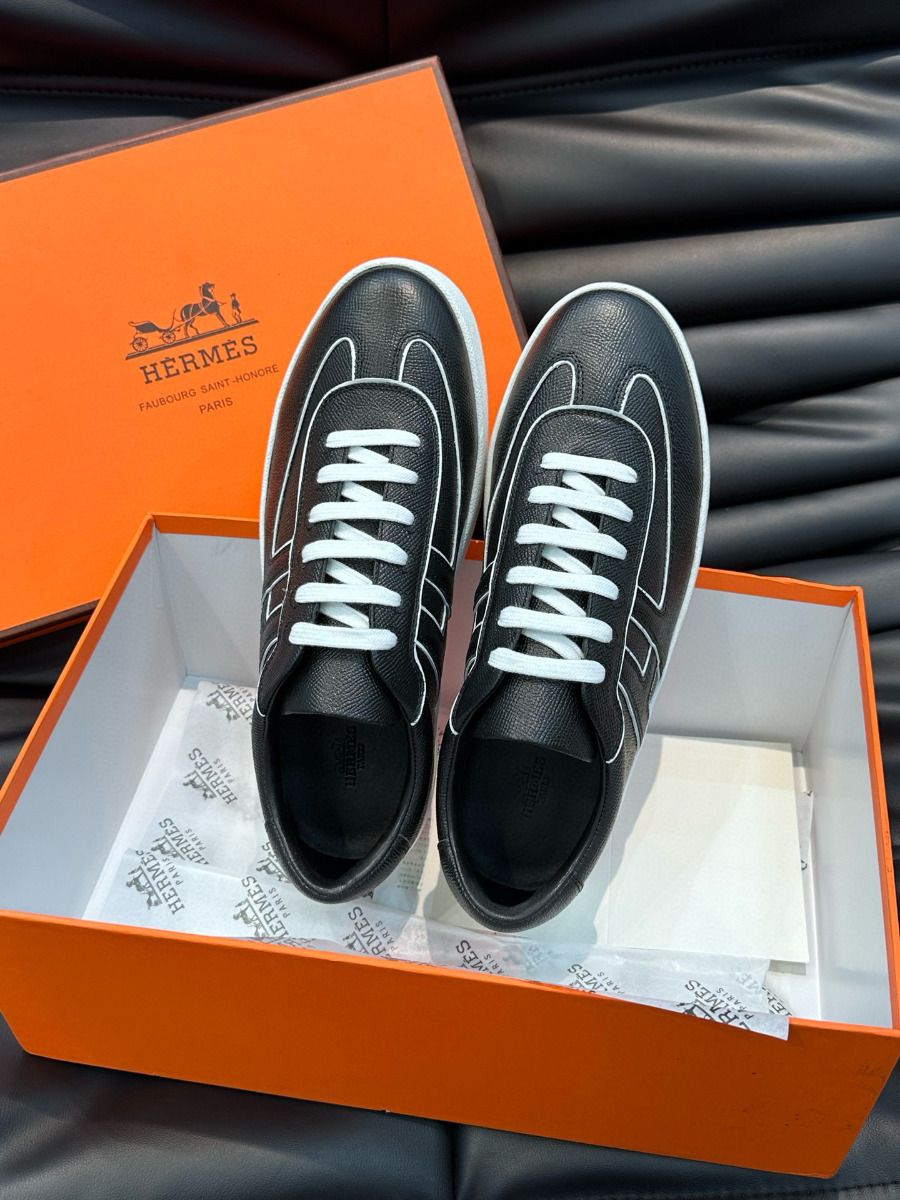 Hermes Boomerang Sneakers In Noir Epsom Calfskin - Image 5