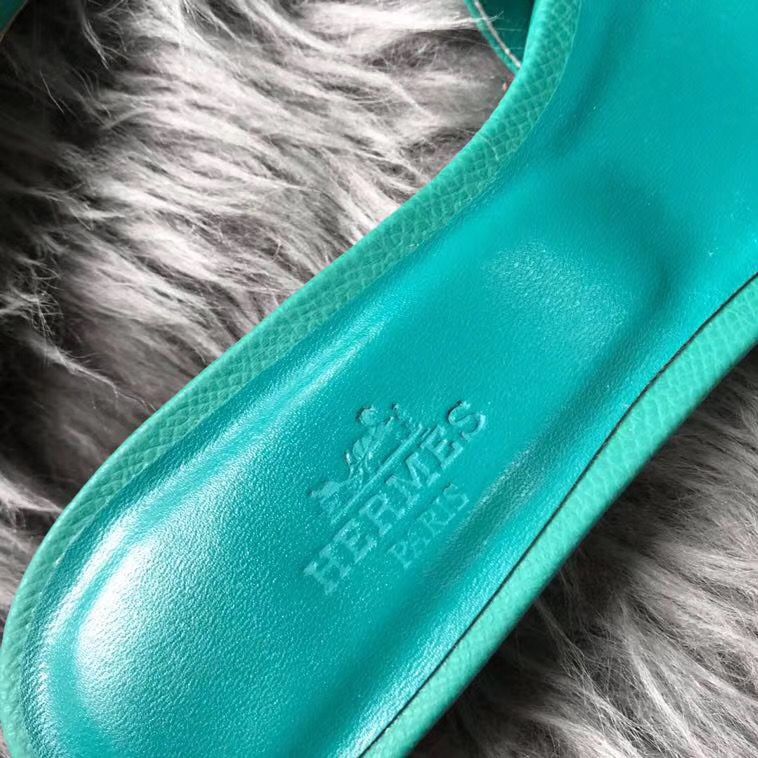 Hermes Oasis Sandals In Vert Veronese Epsom Leather - Image 5