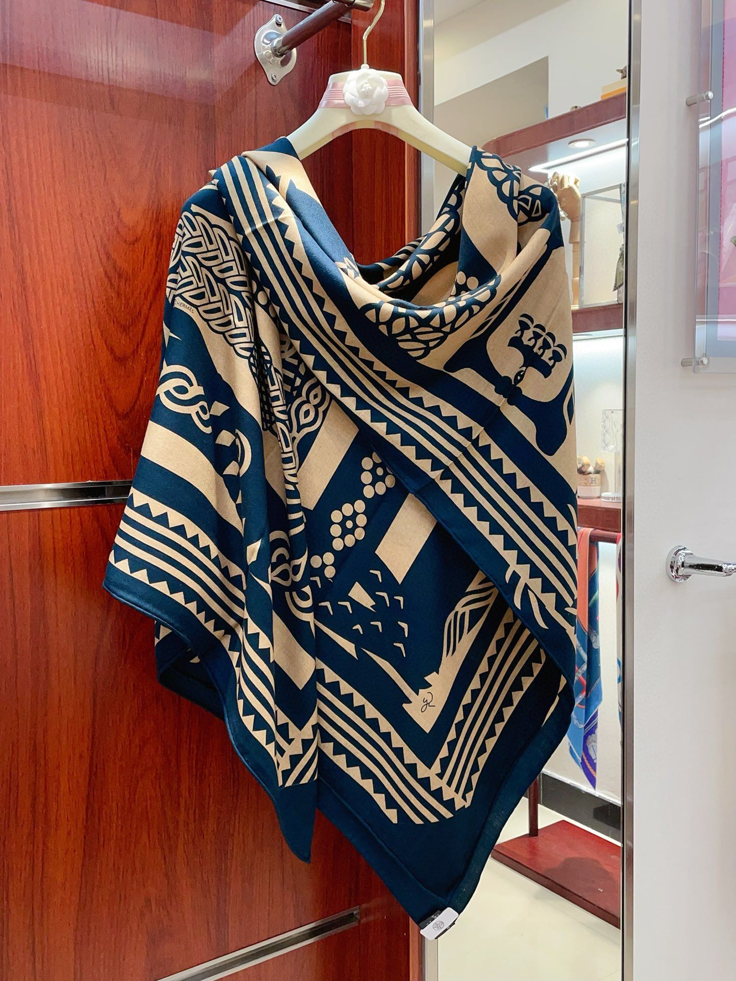 Hermes Blue Fantaisie d'Etriers Shawl 140 - Image 6