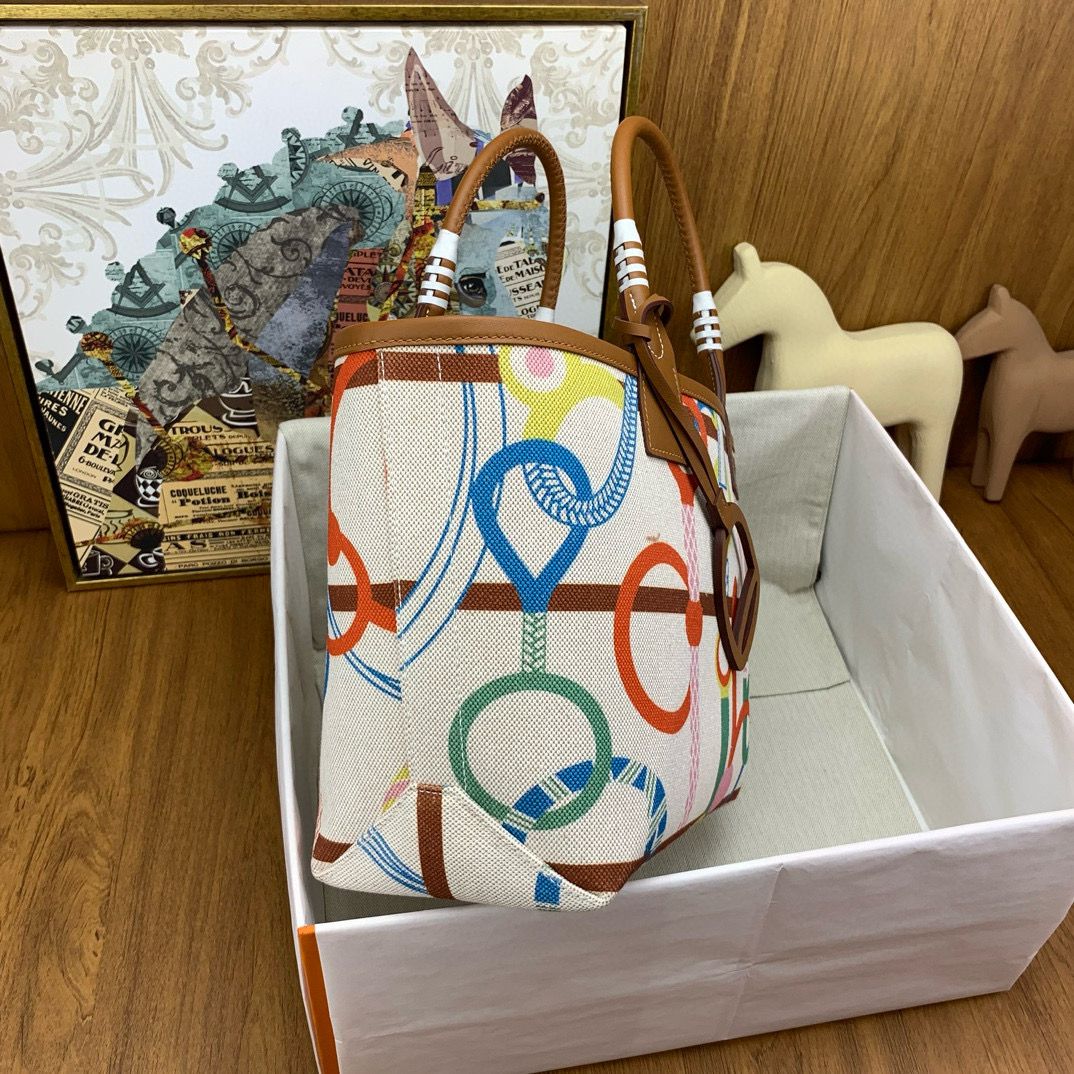 Hermes Steeple 25 Bag in H Plume Canvas with Clic Clac Panoplie Equestre - Image 11