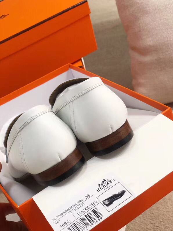 Hermes Royal Loafers In White Calfksin - Image 8