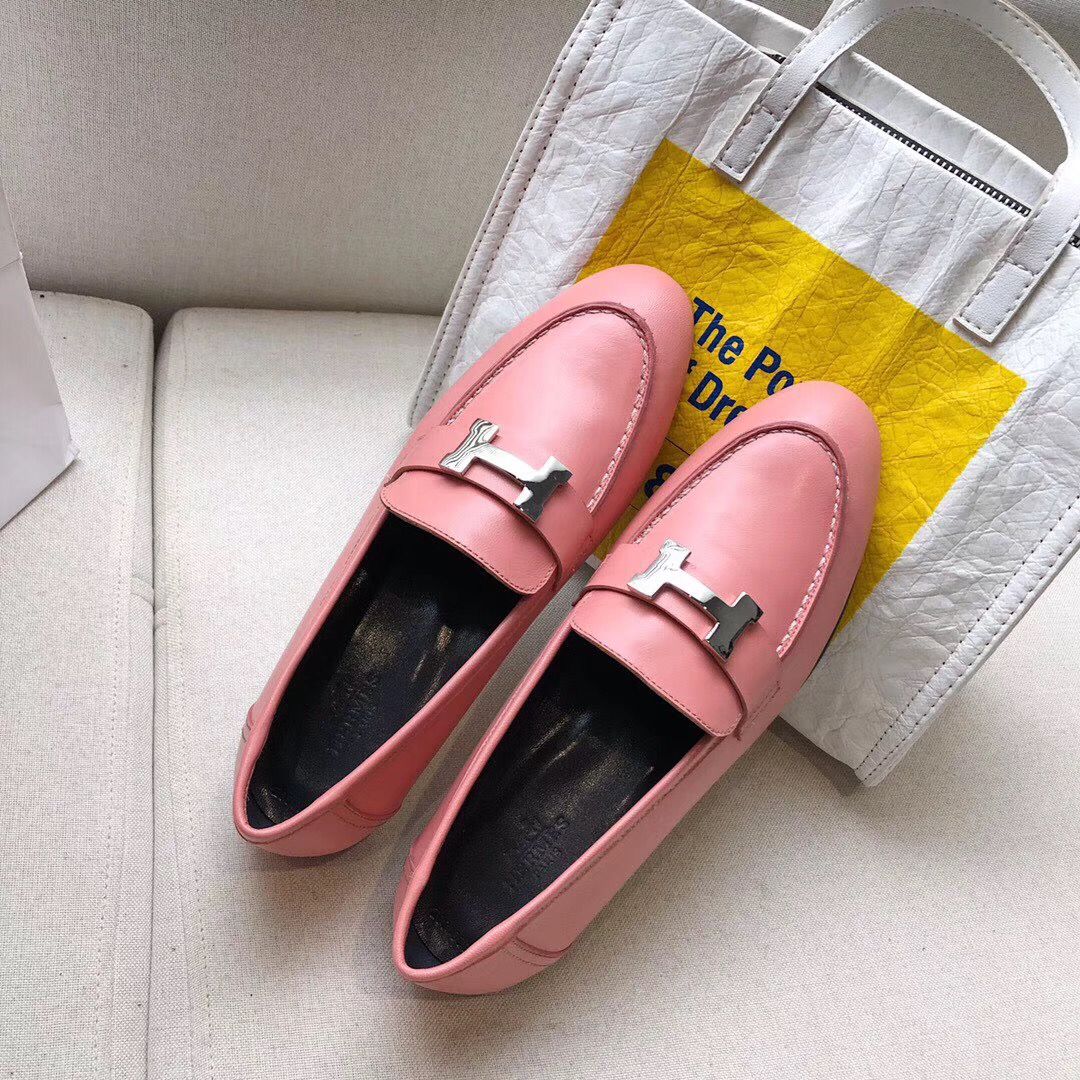 Hermes Paris Loafers In Pink Goatskin - Image 3