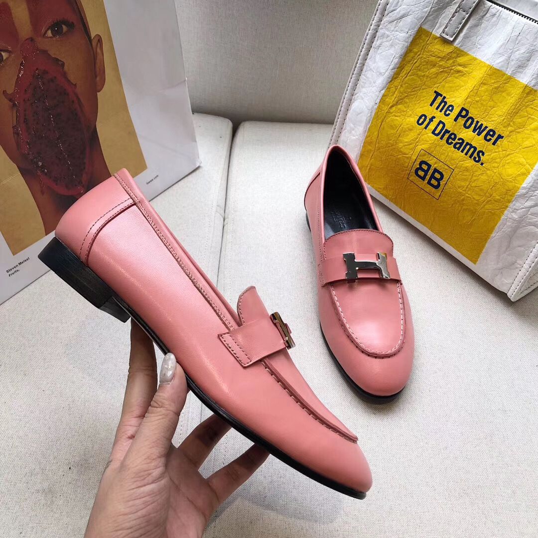 Hermes Paris Loafers In Pink Goatskin - Image 5