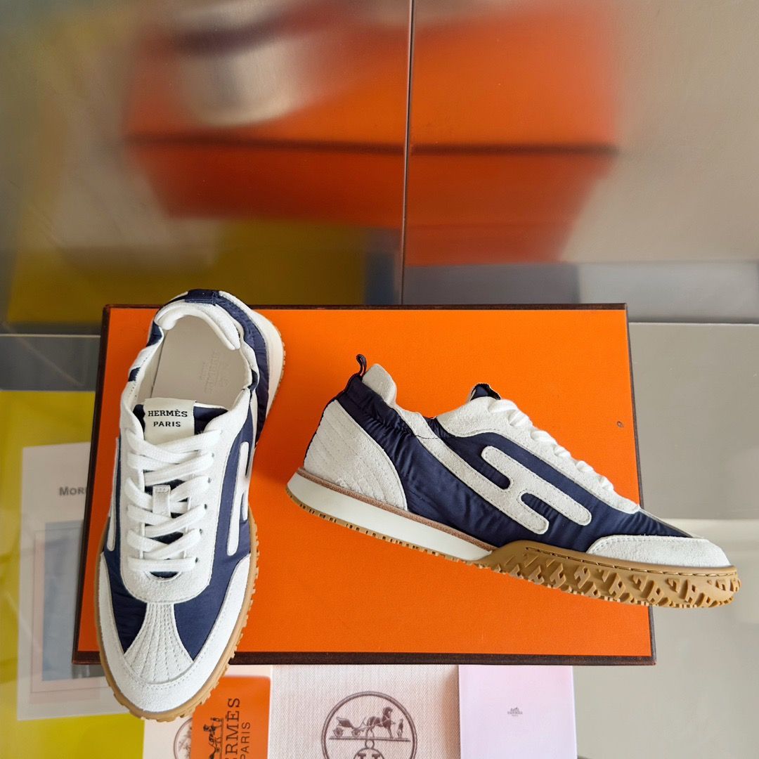 Hermes Women's Jet Sneakers in Blue Technical Canvas - Image 5