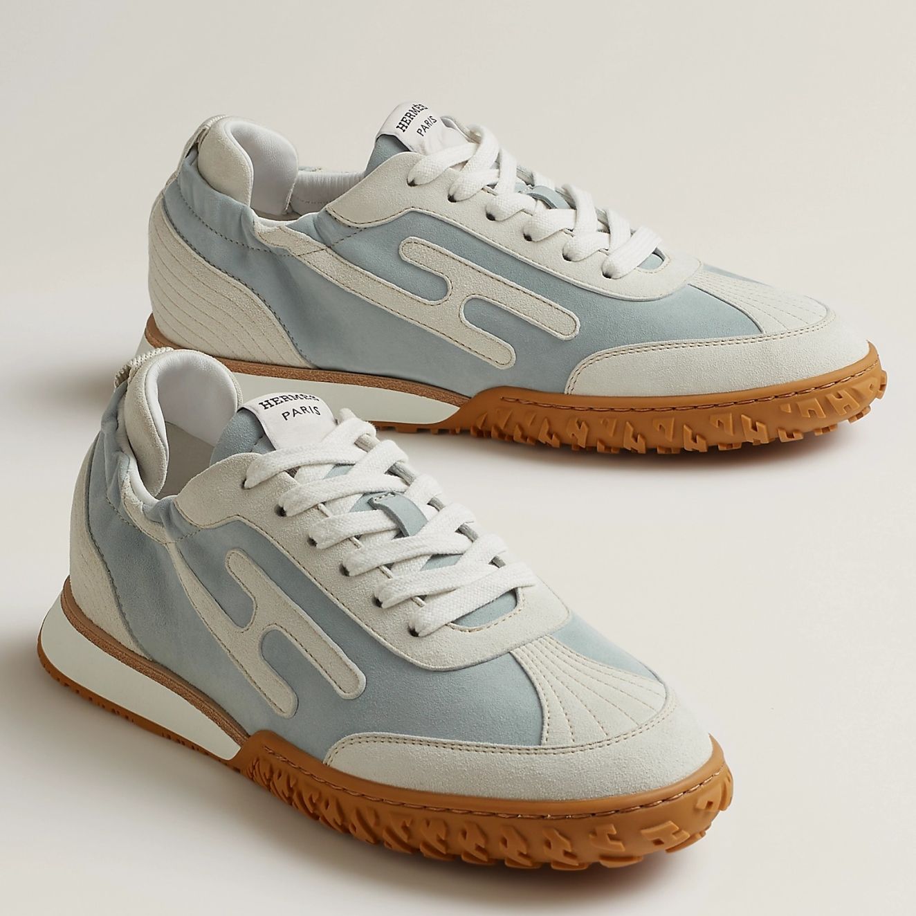 Hermes Women's Jet Sneakers in Blue/White Suede Leather