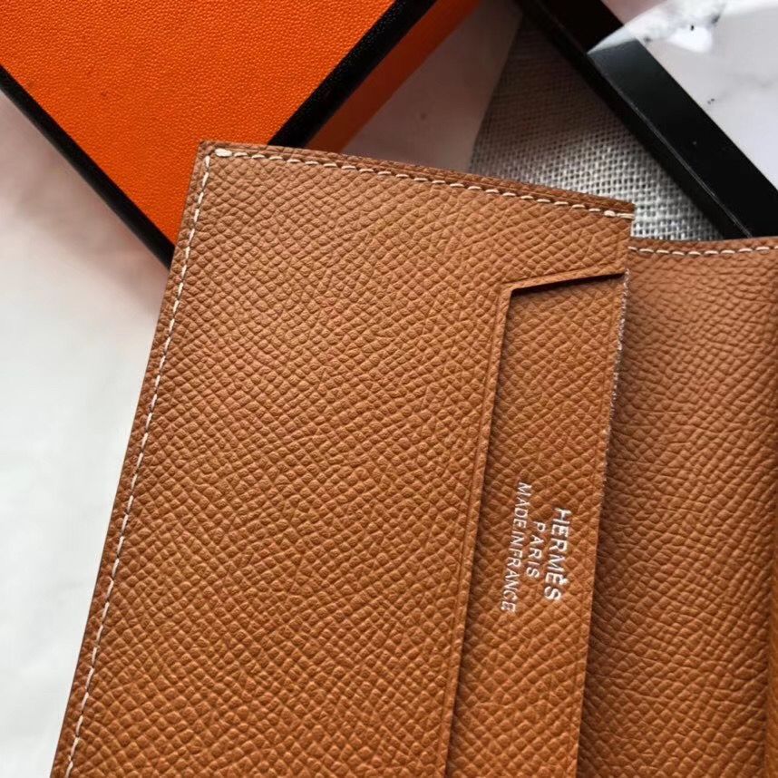 Hermes Bearn Mini Wallet In Gold Epsom Leather - Image 5
