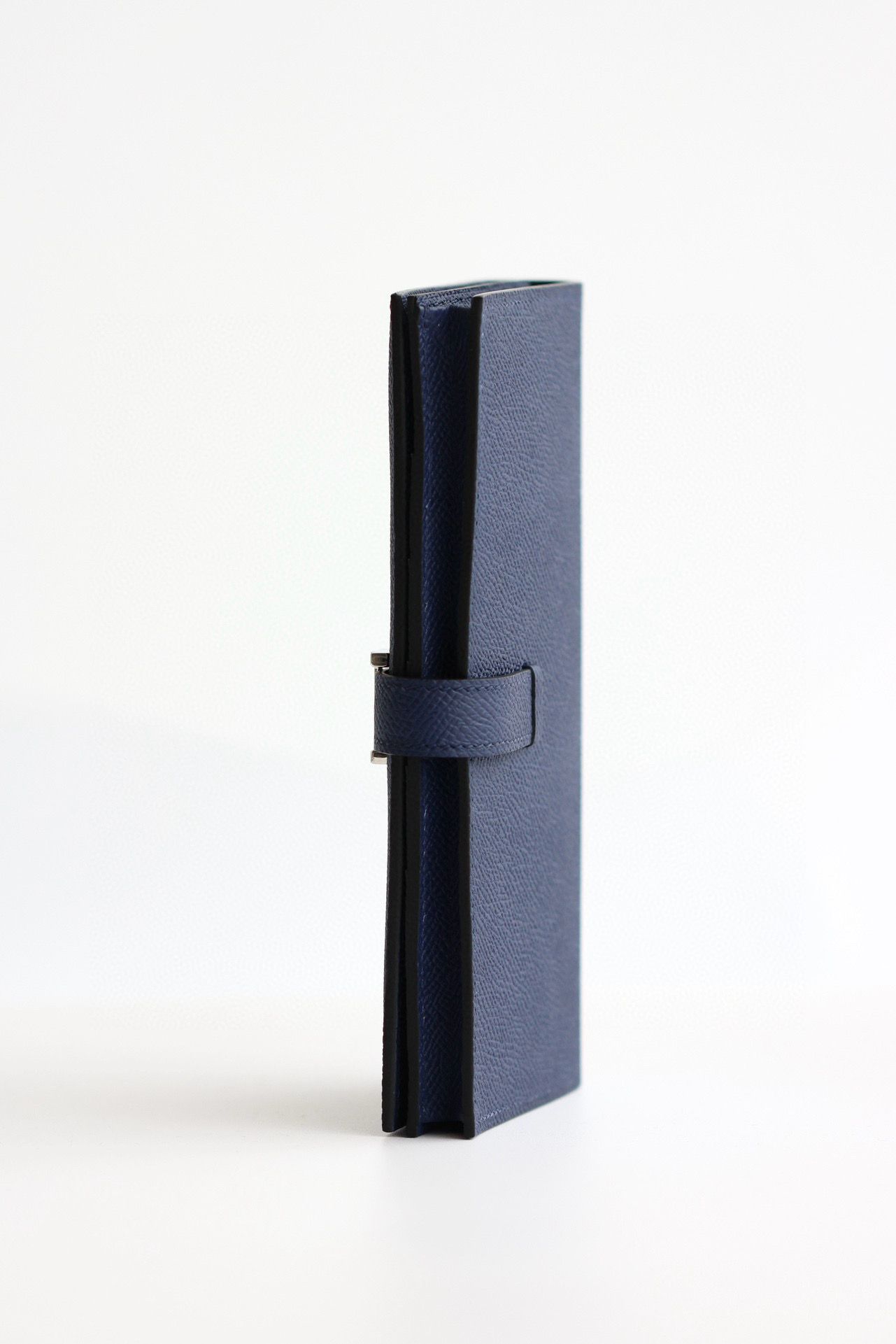 Hermes Bearn Long Handmade Wallet in Blue Saphir Epsom Calfskin - Image 8