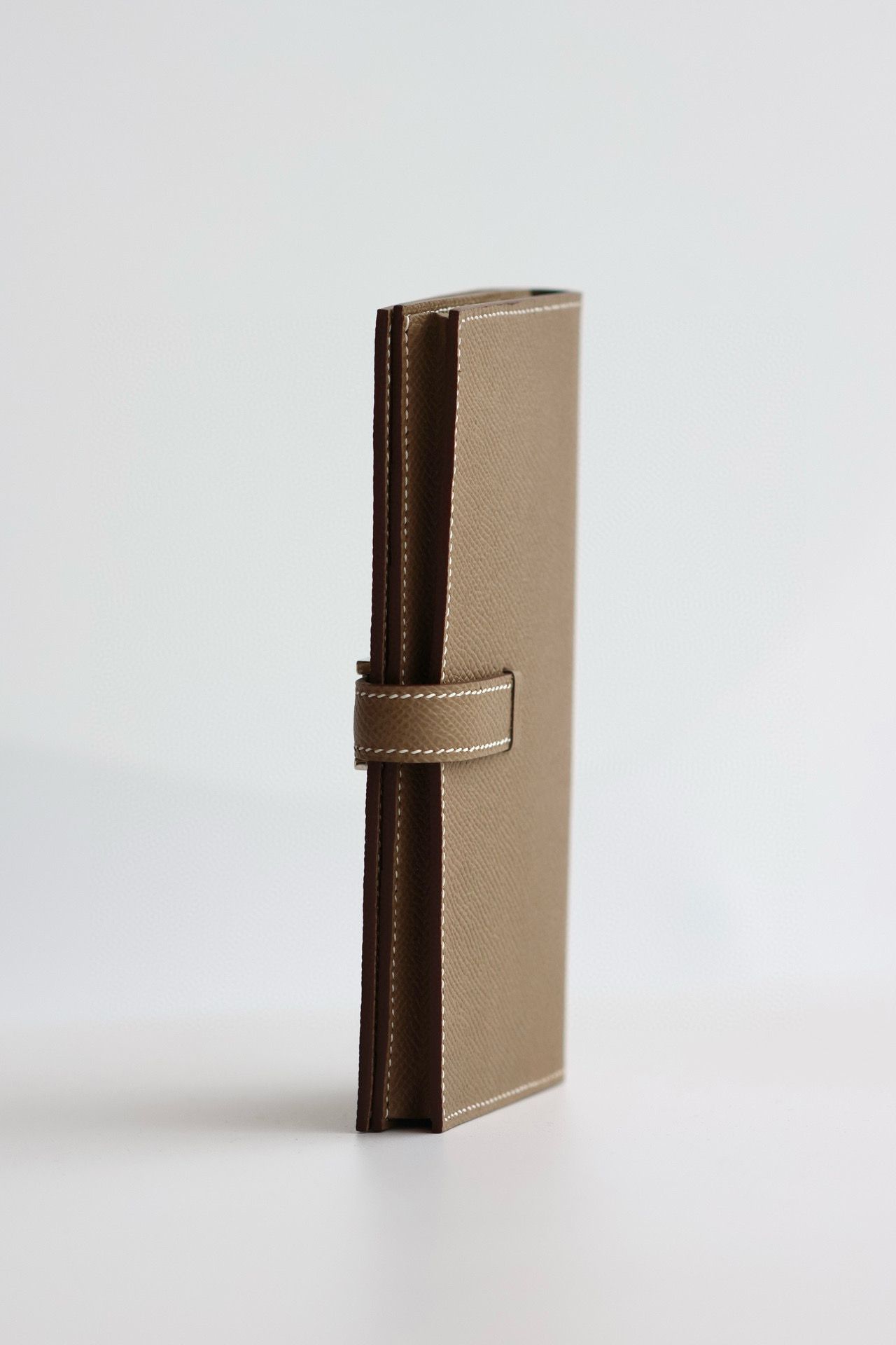 Hermes Bearn Long Handmade Wallet in Taupe Epsom Calfskin - Image 9
