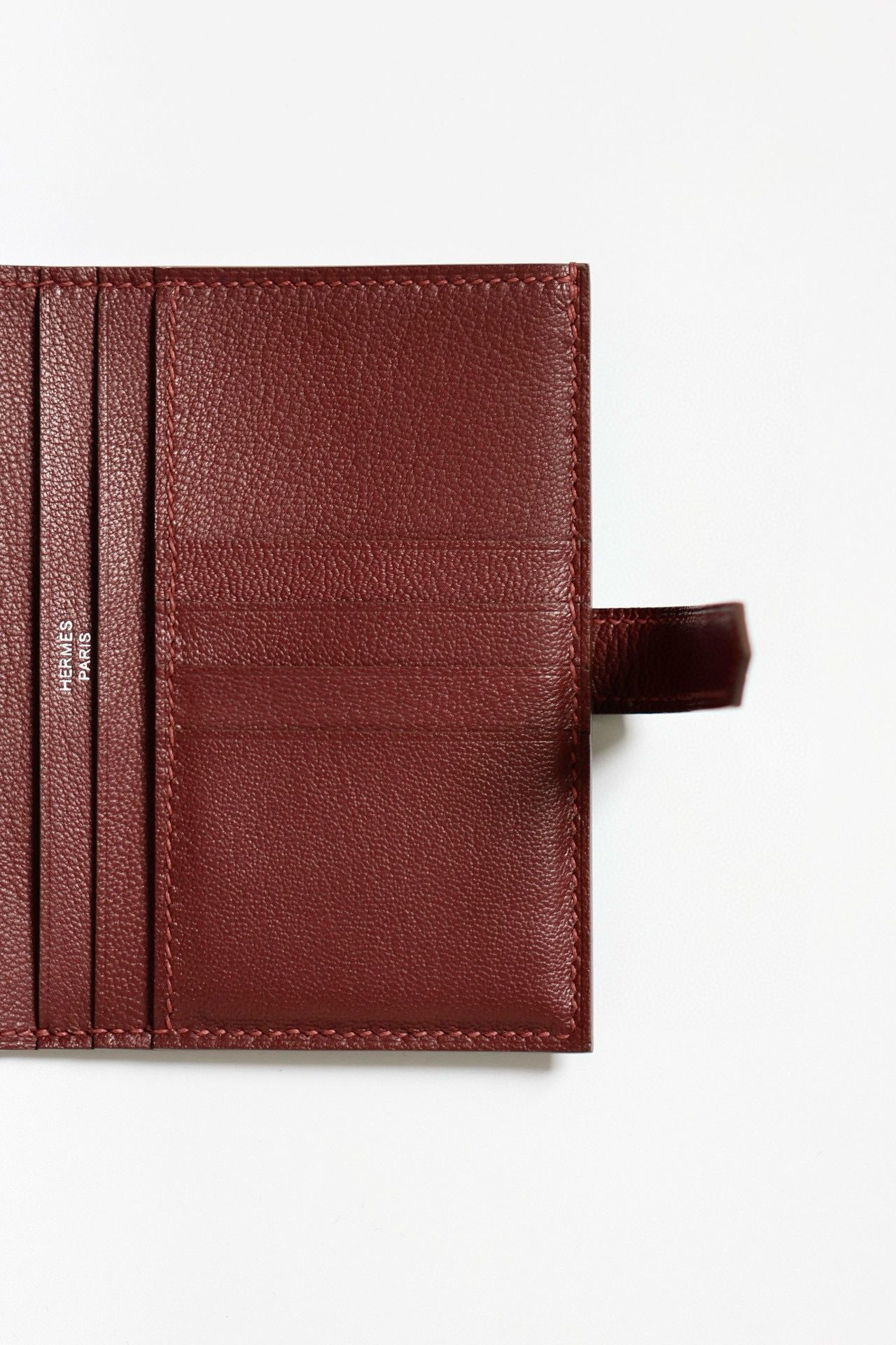 Hermes Bearn Compact Wallet in Bordeaux Shiny Alligator Leather - Image 5
