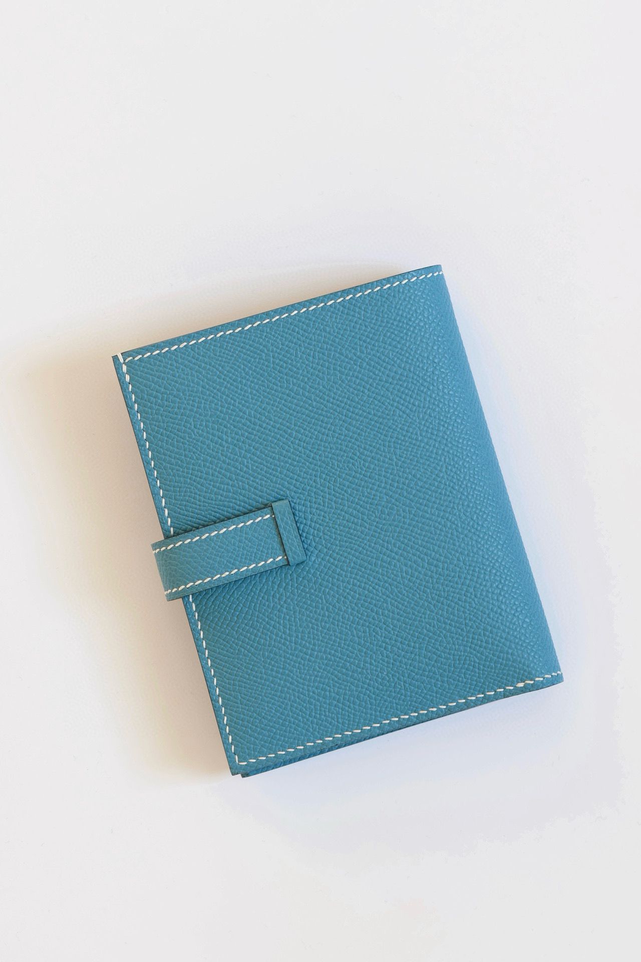 Hermes Bearn Compact Handmade Wallet in Blue Jean Epsom Calfskin - Image 10