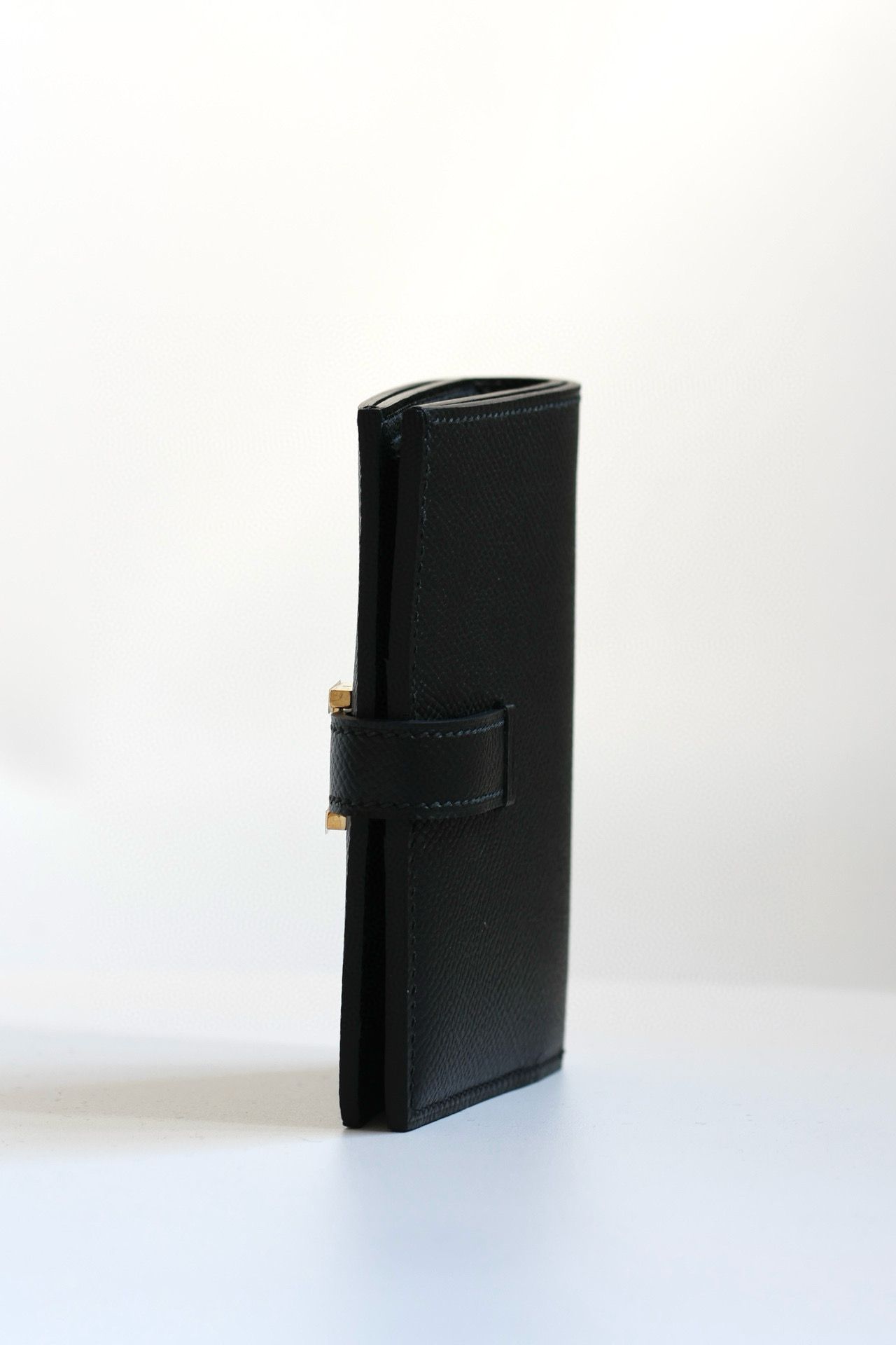 Hermes Bearn Compact Handmade Wallet in Black Epsom Calfskin - Image 3