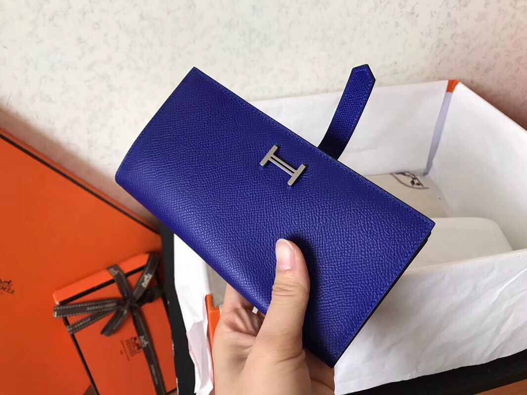 Hermes Blue Electric Epsom Bearn Gusset Wallet - Image 3