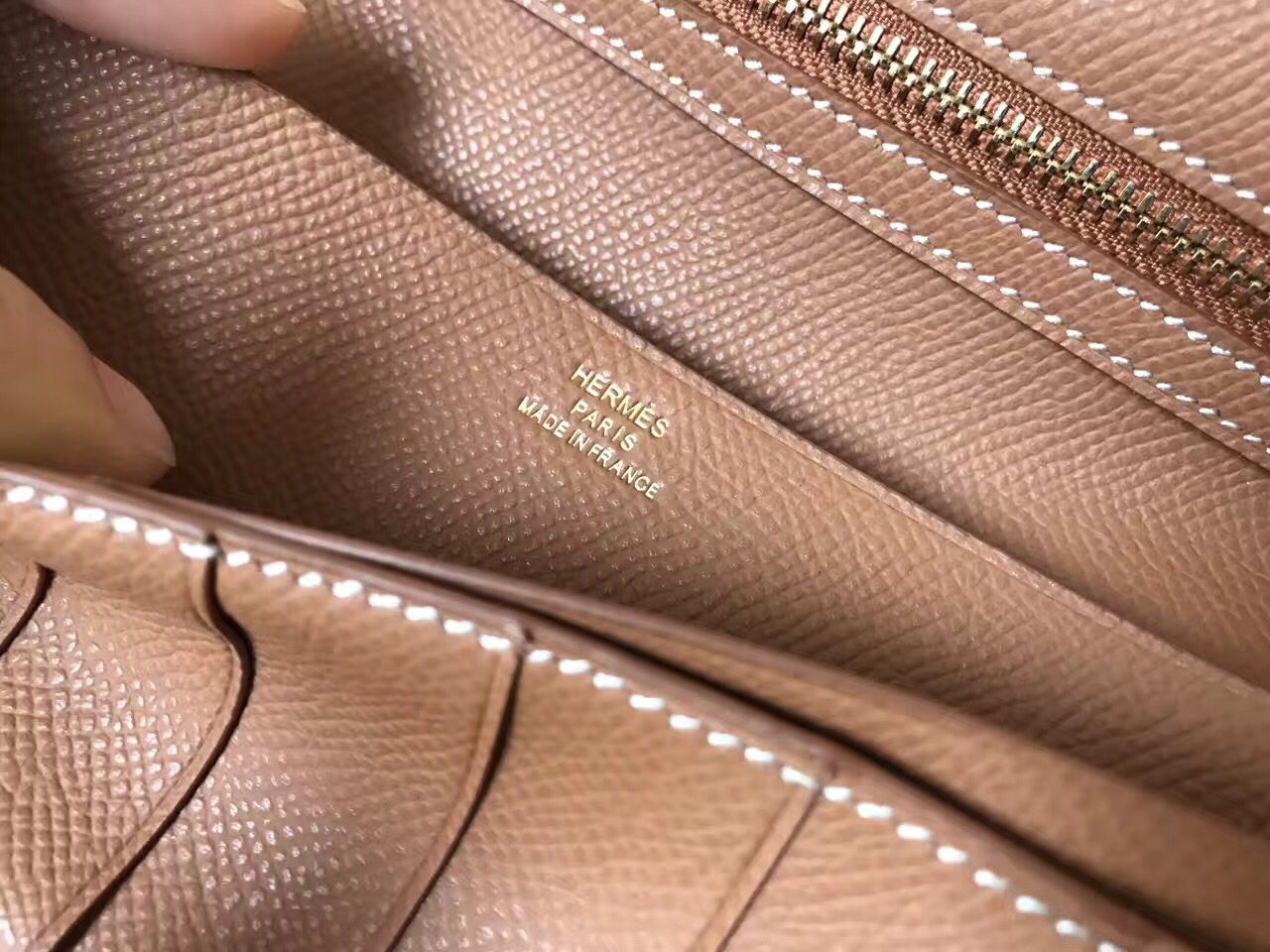 Hermes Brown Epsom Bearn Gusset Wallet - Image 8