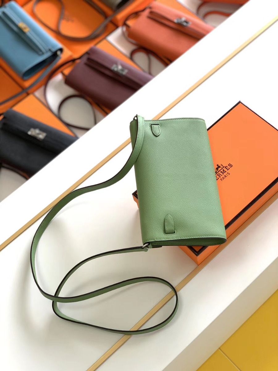 Hermes Kelly Classique To Go Wallet In Vert Criquet Epsom Calfskin - Image 4