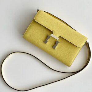 Hermes Constance To Go Wallet in Jaune Poussin Epsom Calfskin