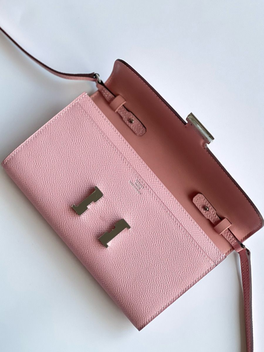 Hermes Constance To Go Wallet in Pink Epsom Calfskin - Image 4