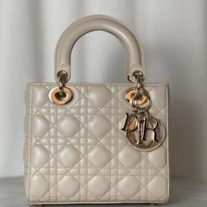 Christian Dior Beige Lady Dior Tote Bag