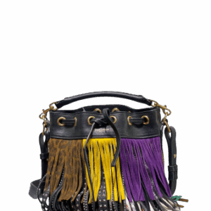 YSL Black Multicolor Emmanuelle Bucket Bag