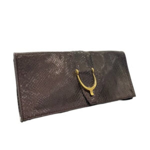 Gucci Burgundy Python Stirrup Clutch