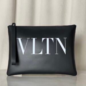 Valentino Black VLTN Logo Clutch