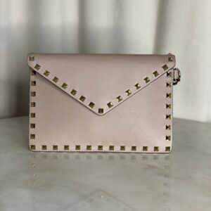 Valentino Nude Studded Pouch W/ Handle