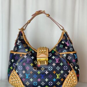 Louis Vuitton Black Multicolor Chrissie MM Hobo Bag
