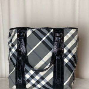 Burberry Black Nylon Victoria Beat Check Shoulder Bag