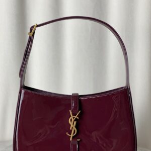 YSL Burgundy Vernis LE 5 A 7 SAC Shoulder Bag