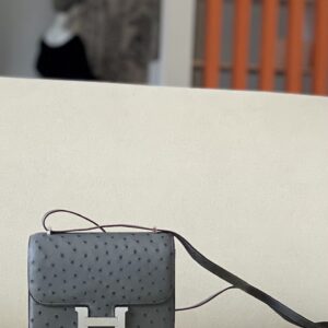 Constance 19 Ostrich Gris Asphalte (M8) Palladium Hardware