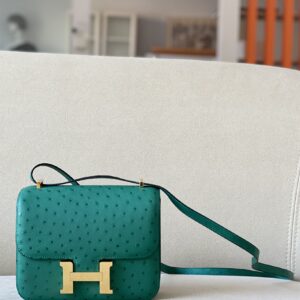 Constance 19 Ostrich Vert Vertigo (U4) Gold Hardware